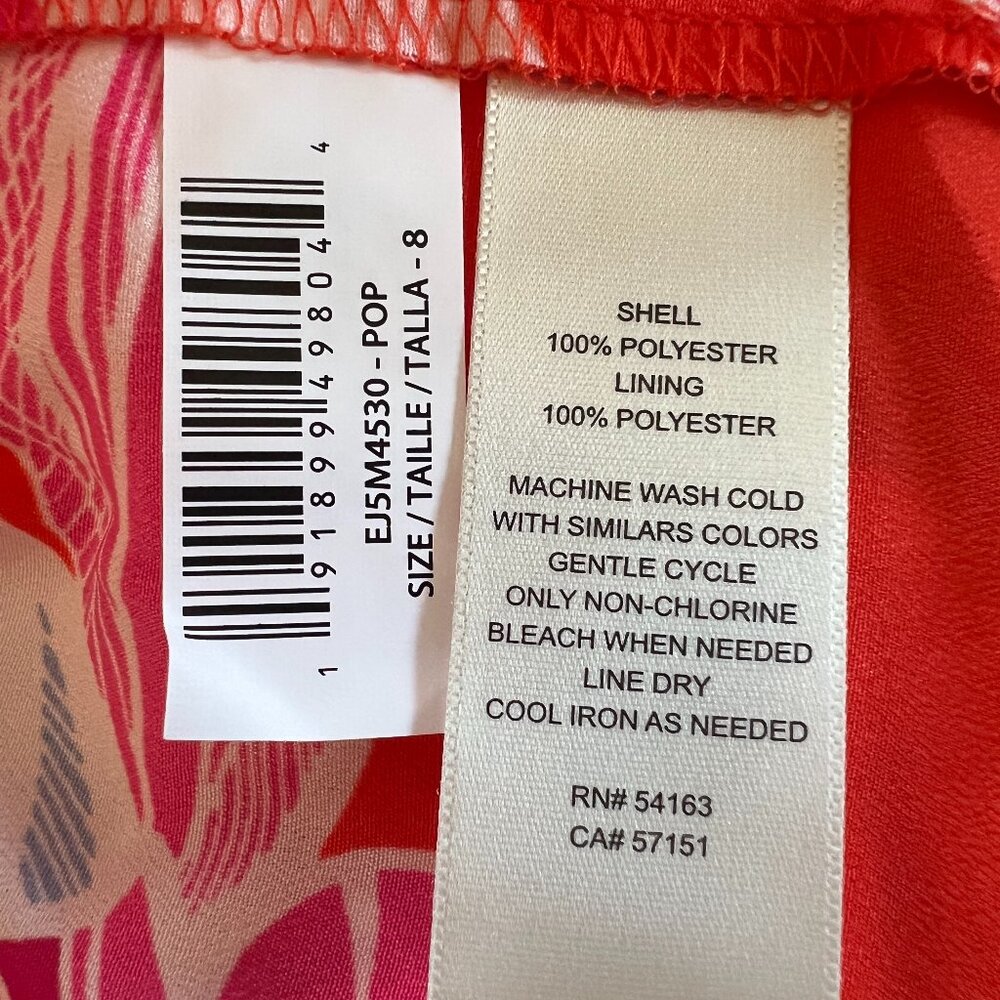 Eliza J - Halter Tiered Midi Dress - Size 8 - Poppy Red Floral - Picture 10 of 11